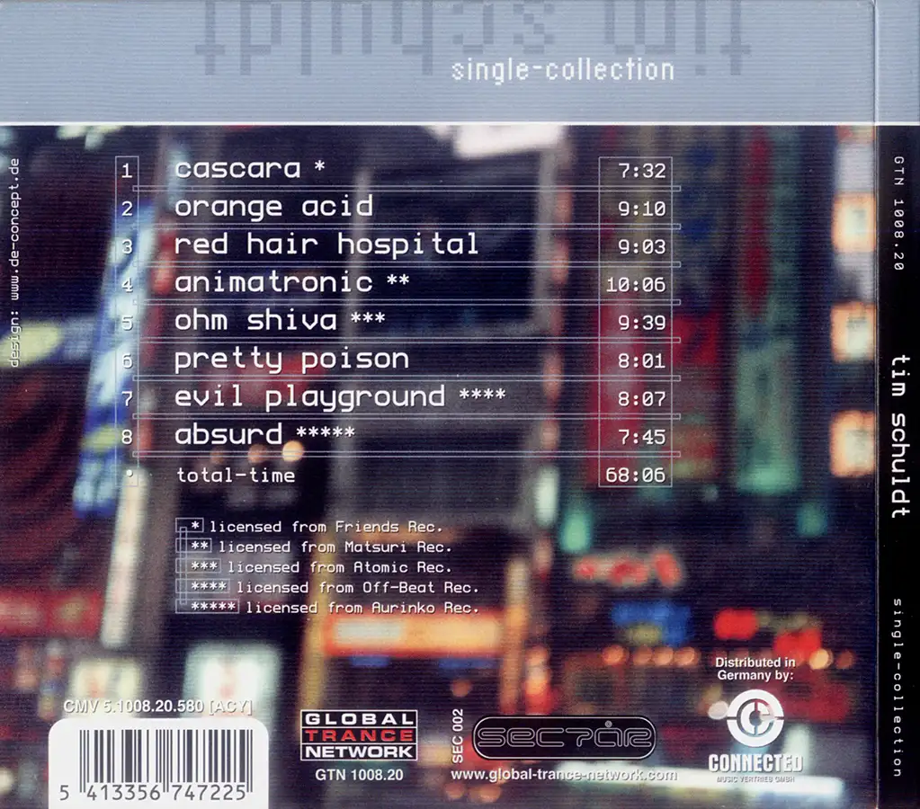 Single Collection by Tim Schuldt album, CD from 2000 at PsyDB